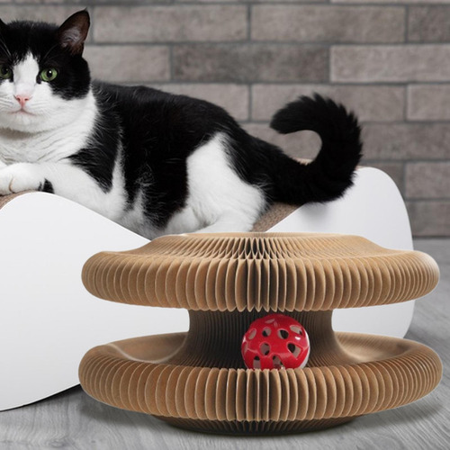 Tablero Rascador Para Gatos Con Bola De Juguete, Rascador De