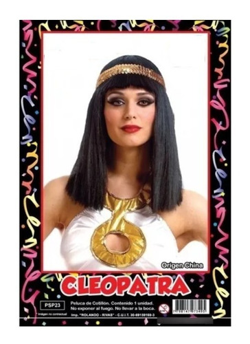 Peluca Cleopatra Con Vincha. Cotillon Chirimbolos