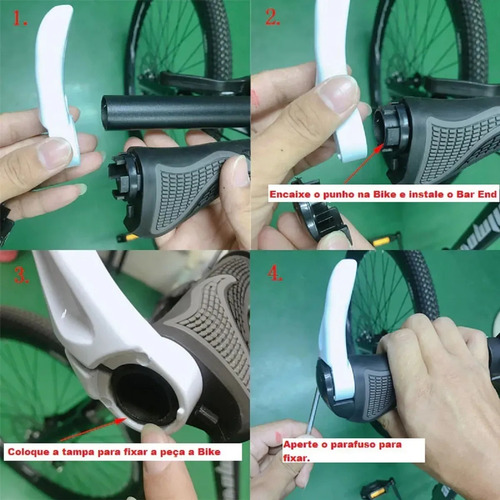 Imagem 8 de 8 de Manopla Anatômica Punho Bar End Apoio De Guidão Metal Ws-274
