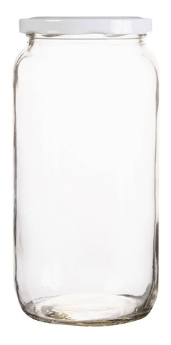 Frasco Con Tapa Blanca 1 Litro Vidrio Transparente
