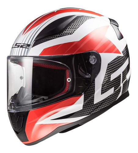 Casco Moto Integral Ls2 353 Rapid Grid Blanco Rojo Color Negro/Rojo Tamaño del casco L