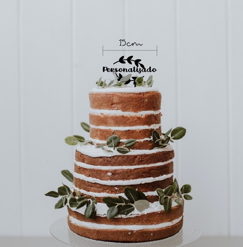 Imagen 2 de 6 de Paquete 5 Adornos Cake Toppers Personalizados De 15cm