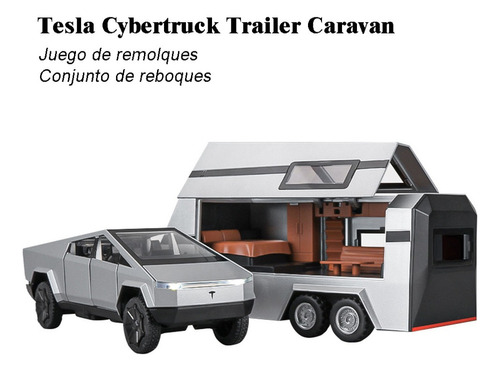 Tesla Cybertruck Moto Miniatura Metal Car Con Luz Y Sonido