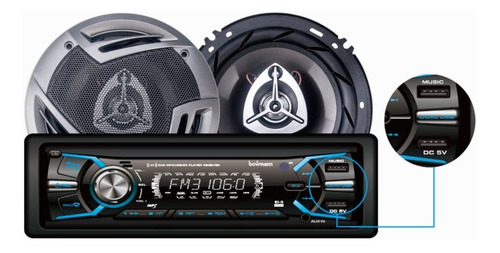 Radio Carro Bluetooth Usb X2 Sd Desmontable + Parlantes 16cm