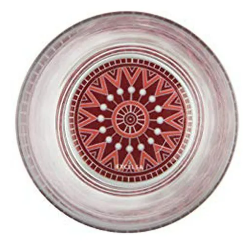 Set De 6 Vasos De Agua Mandala Rojo - Cristal Excelsa