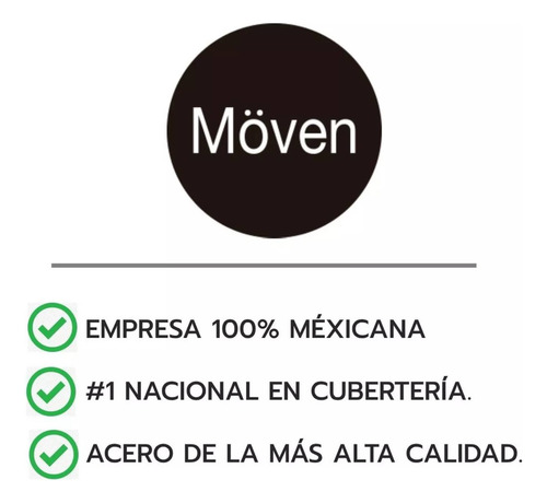 Cuchara Sopera Acero Inoxidable 12 Pzs Moven Barcelona Mango Plateado
