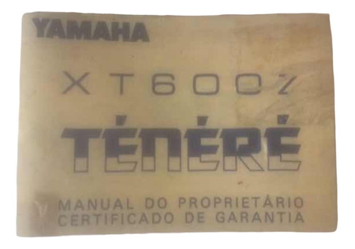 Manual Proprietário Yamaha Xt600z Ténéré Novo Paralelo