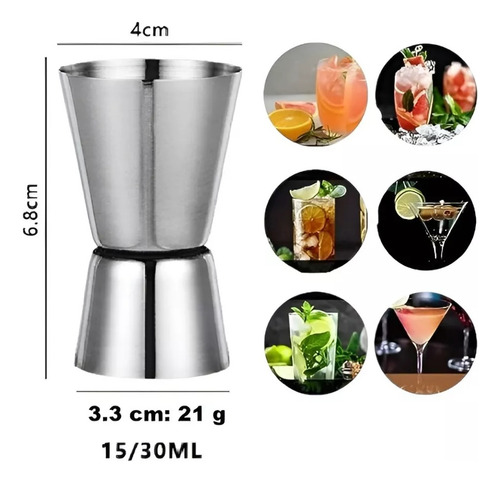 Medidor Tragos Jigger Dosificador De Onza Bartender 15-30ml