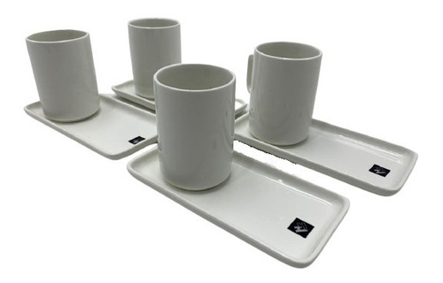 4 Tazas Café C/plato Porcelana Holstein D. 5845 Salida Xavi