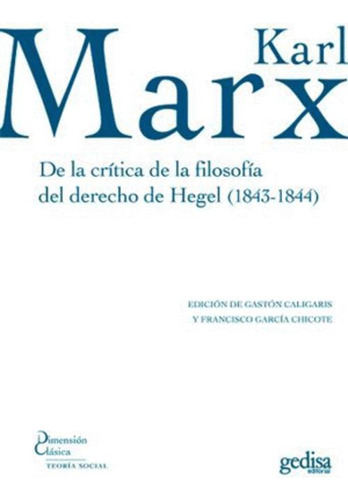 Libro De La Crítica De La Filosofía Del Derecho De Hegel (1