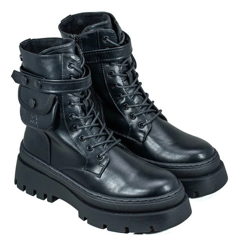 Bota Botineta Lady Stork Mujer Borcego Cuero Bolsillo Cirila