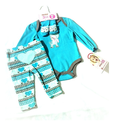 Body Mono Medias Sonajero Nuby Original 3 Piezas 