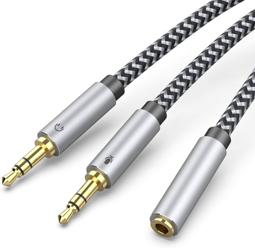 Cable Divisor Auriculares 3,5mm Hembra A 2 Macho | Trenzado