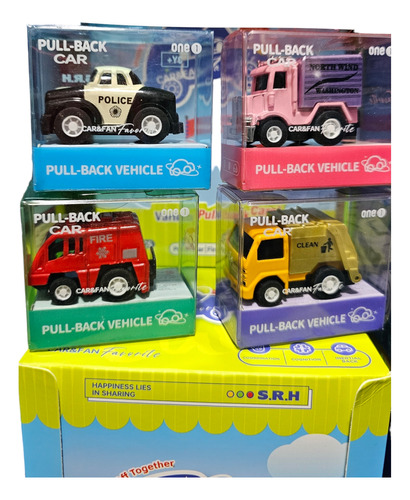 Pack 6 Surtido Mini Autos Juguete, Bus,policía,ambulancia