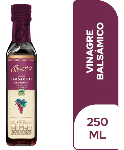 Vinagre Balsámico Olivetto 250m - L a $18000