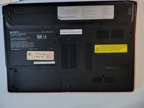 Sony Vaio Sve141d11u Rosa, Para Repuestos, No Tiene Dd. Rosa (Usado)
