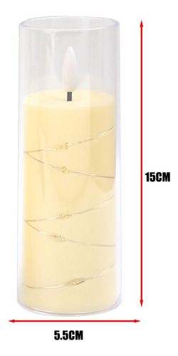Lámparas Led Con Pilas, Vela Sin Llama De 5,5 X 15 Cm