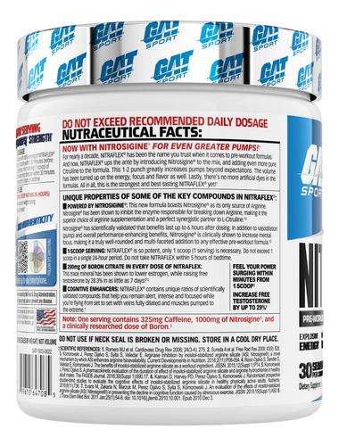 Pó Pré-treino Gat Sport Nitraflex Advanced Blue Raspberry