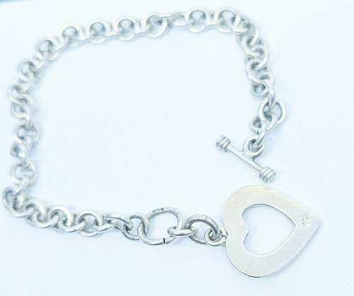 Pulsera De Plata 925corazon 21.8 Grs Plateado 15.24 Cm 53.34 Cm (Usado)