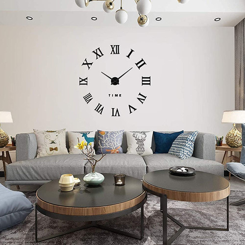 Imagen 10 de 10 de Reloj De Pared 3d Moderno Grande Adhesivo Diy De Acrílico