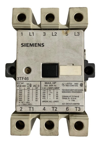 Contactor 3tf 4622-0an2 Bobina 220 Vca Siemens