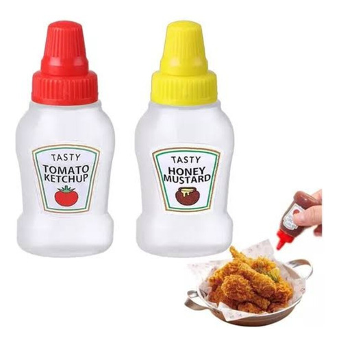 Set 4 Frascos Para Catsup, Mostaza Mini Lunch 25ml