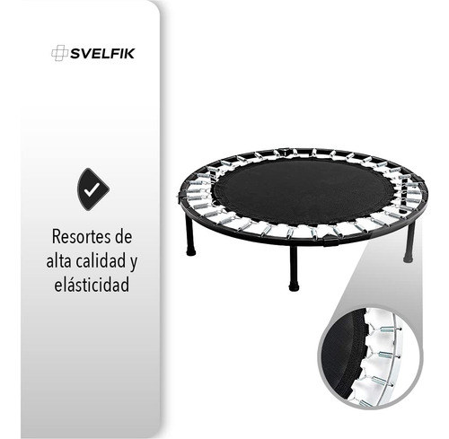Trampolín Para Ejercicio Rosa 91 Cm Resortes Acero Plegable