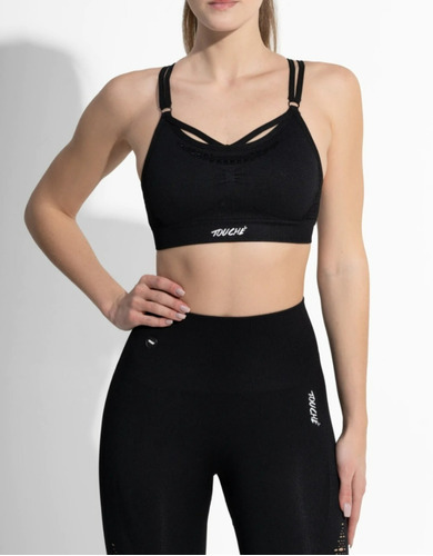 Top Deportivo Classic Black Seamless Top By Touche Sport