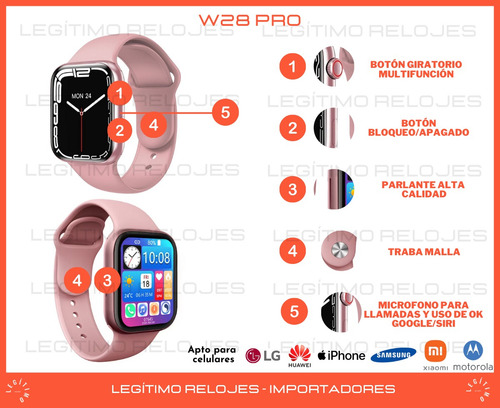 Reloj Inteligente Smartwatch W28 Pro Tope Gama Android Ios