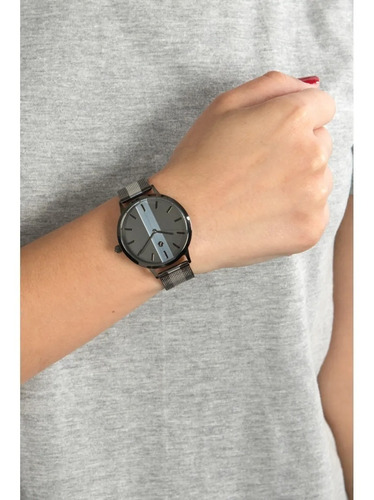 Relogio Feminino Malha Metal Grafite Chilli Beans Analogico