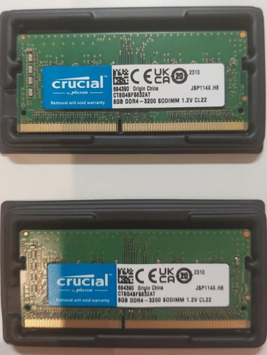 Memoria Ram Crucial 16 Gb Total 2x8 Gb C/u Ddr4 3200mhz