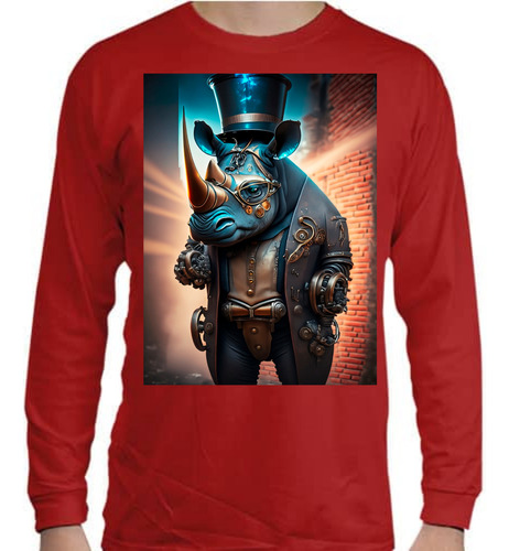 Playera Rinoceronte Robot - Rino - Animales - Manga Larga