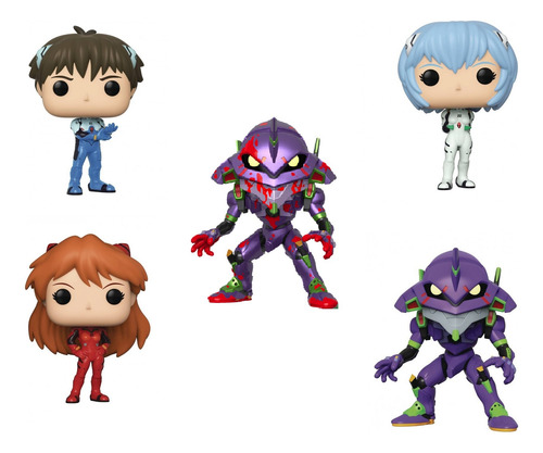 Funko Pop Set Evangelion Incluye 3 Pilotos Y 2 Eva Unit 01