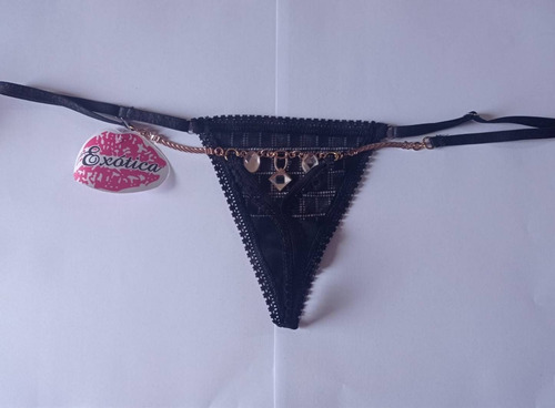 Set X 3 Tangas De Encaje Pedrería,mujer