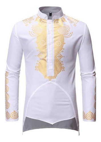 Men's Shirt Long Sleeve African Style Print