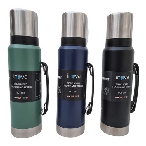 Imagen 2 de 5 de Termo Matero Acero Inox 1,2 L Con Manija Pico Cebador Inova