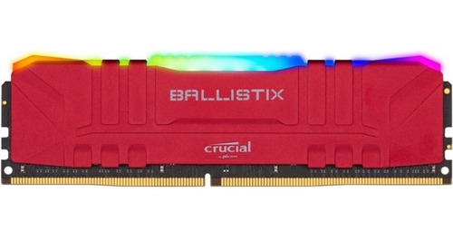 Imagem 1 de 2 de Memoria Crucial Pc 16gb Ddr4 3200mhz Ballistix Rgb Vermelha