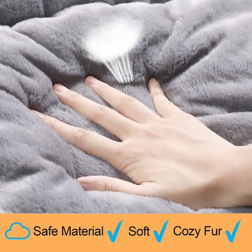 Cama Para Perros Medianos Ultrasuave Lavable Antideslizante Gris Diseño