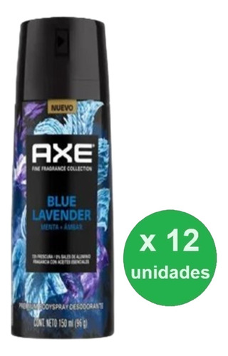 Pack Desodorante Axe Blue Lavender 150ml X 12u - Dh Tienda
