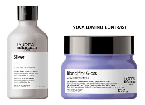 Shampoo Loreal Silver 300ml + Máscara Lumino Contrast 250ml