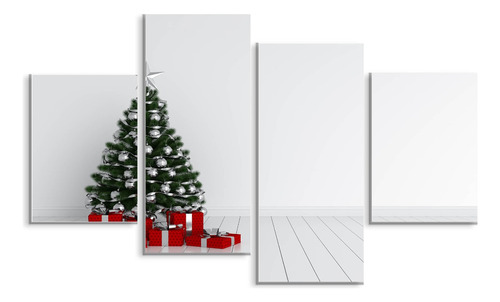 Set 4 Cuadros Canvas Arbol De Navidad 80x150cm