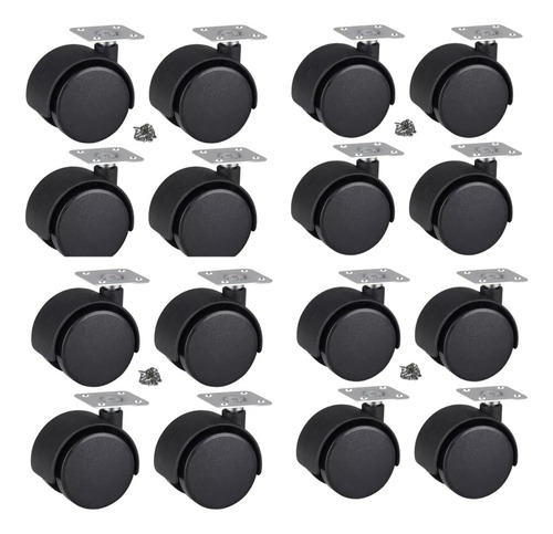100x Rodinhas P/movéis , 40mm , Rapido Rodas Preto