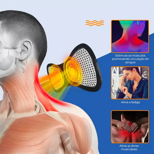 Kit 3 Massageador Portátil Recarregável Dor Coluna Pescoço E