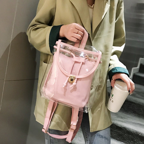 Gran Valor Bolso Mochila Transparente