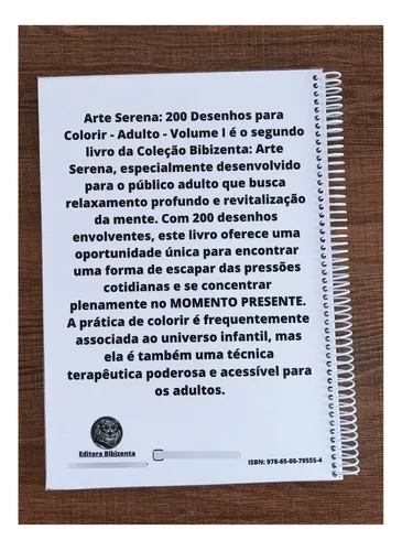 Caderno 200 Desenhos para Colorir para Adulto Arteterapia em Folha A4 - 2  Desenhos por Folha - Encadernado