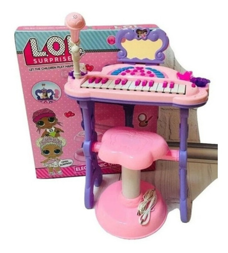 Imagen 1 de 3 de Piano, Teclado Musical Eléctrico, Microfono, Mp3 Lol, Niñas