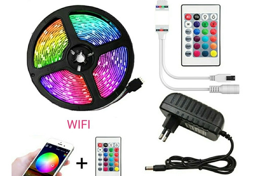 Kit Cinta Led Multicolor 5050 10 Mt Wifi + Control Alexa