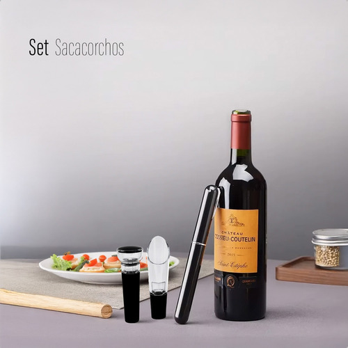 Set Sacacorchos Manual Extracción Descorchar Neumático Aguja