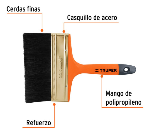Brocha 6´ Pintura Cerdas Finas Ligera Profesional 14488