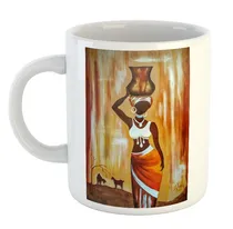 Comprar Taza De Ceramica Arte Africano Mujeres Pinturas Colores M4